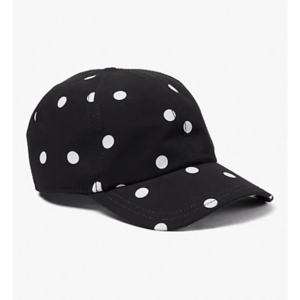 kate spade black white polka dot bow baseball hat cap nwt - Picture 4 of 6